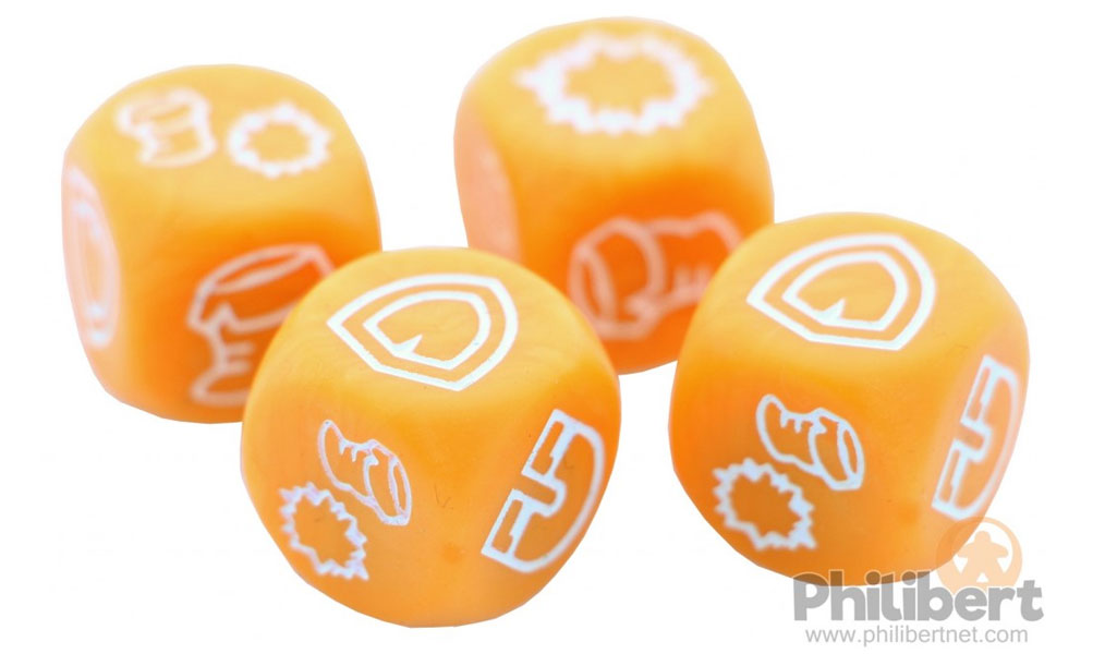 4 dés orange pour Krosmaster