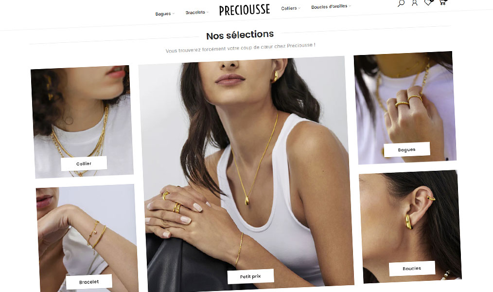 Bagues, bracelets, colliers en acier inoxydable à prix réduits avec un code promo Preciousse