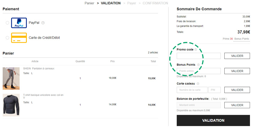 Utilisez vos Bonus Points et code promo SheIn !