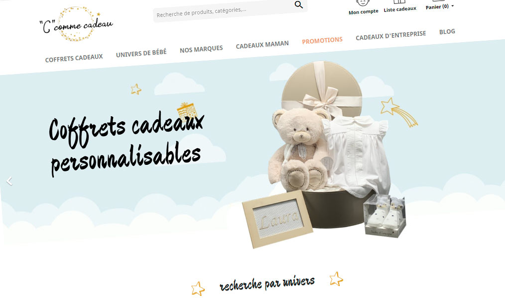C comme Cadeau, le spécialiste du cadeau de naissance personnalisé.
