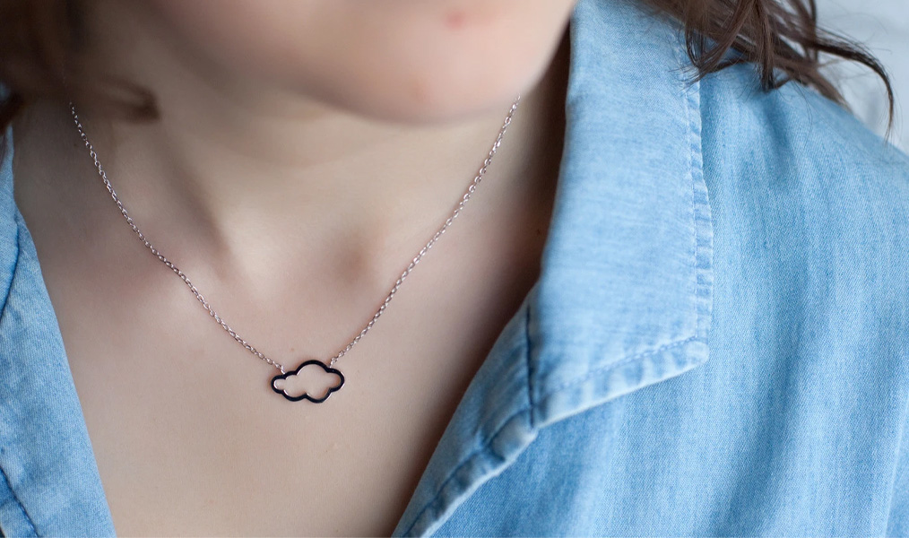 Collier avec nuage en argent véritable, Elise & Moi