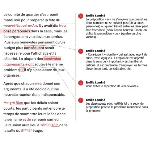 Processus de correction Correctissima : suivi des modifications