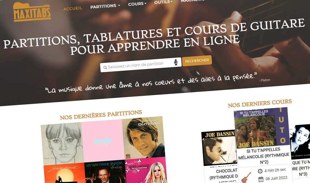 Cours et partitions de guitare et ukulélé.