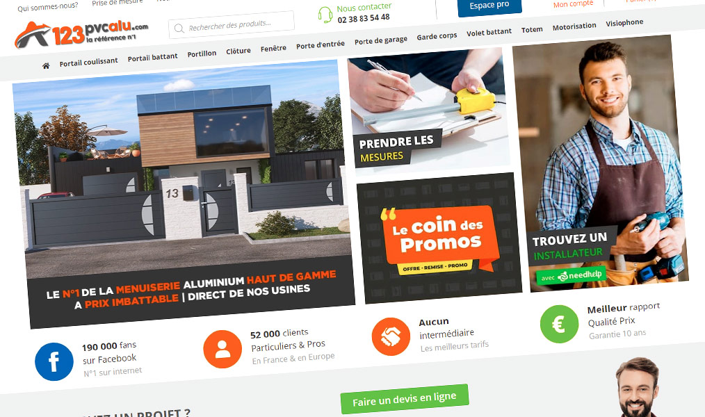 des menuiseries aluminium sans intermédiaires.
