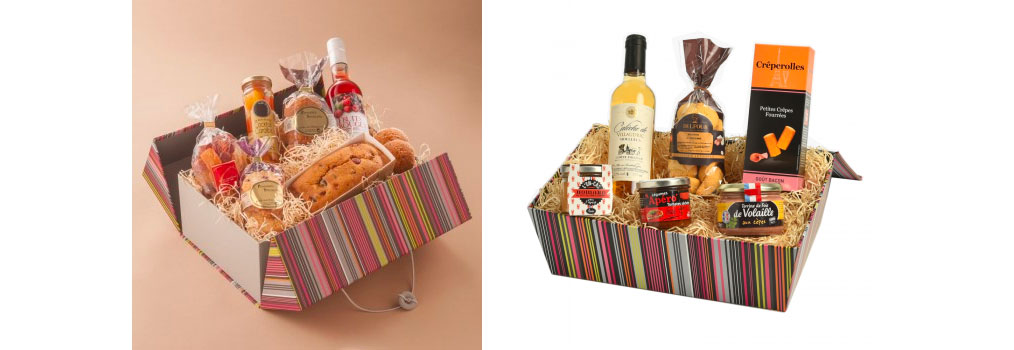 Des paniers gourmands sucrés et salés.