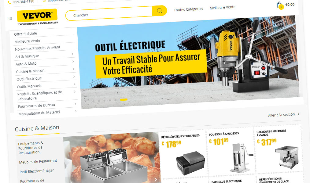 Des prix très bas sur des équipements pro, commerciaux et industriels.