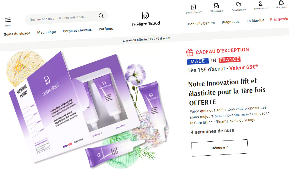 Des produits de beauté fabriqués en France.