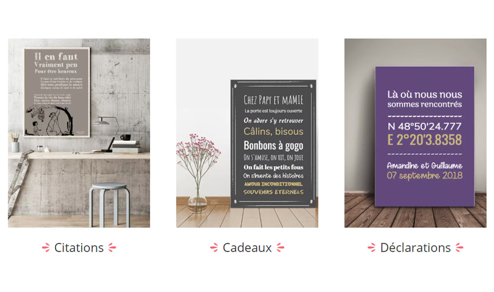Des tableaux avec vos mots.