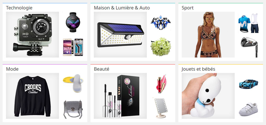 DHGate propose une grande variété de produits.