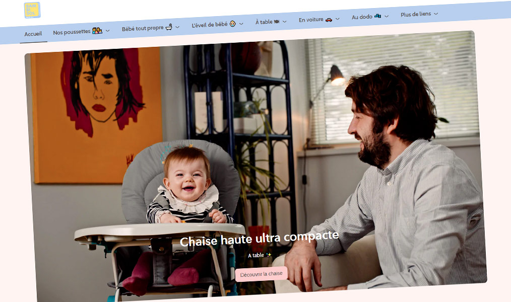 Chaise haute et articles de puériculture pratiques sur lesquels fonctionne le code promo Bambisol