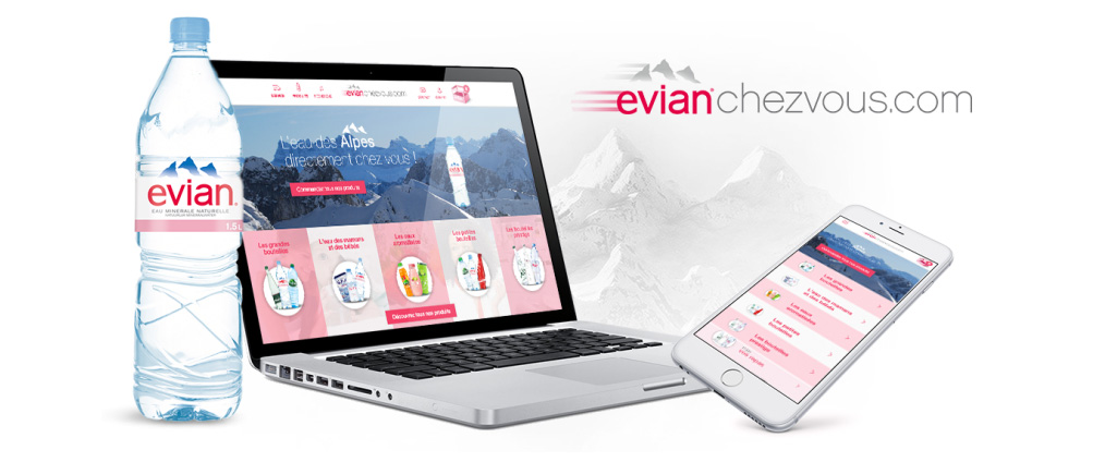 Evian is a well-known water bottle manufacturer that rivals Hydro Flask, Soma and Brumate.