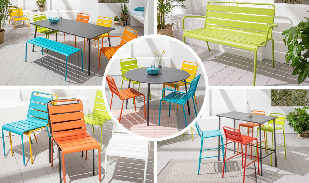 Gamme colorée de salon de jardin Palavas - Oviola