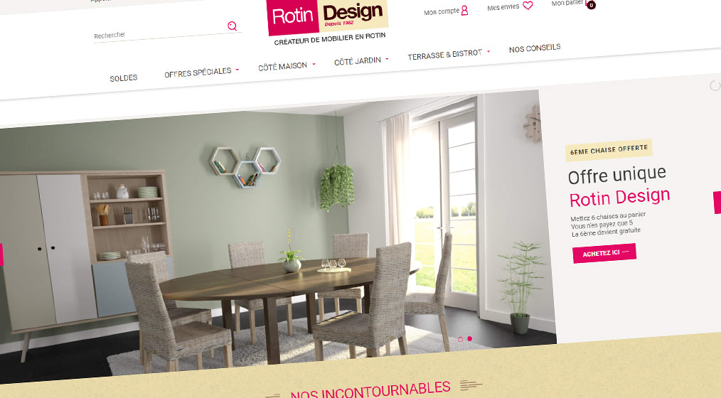 Gamme de mobilier intérieur ou extérieur en rotin.