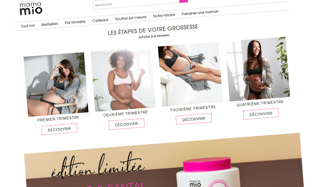 Gamme de soins pour future maman.