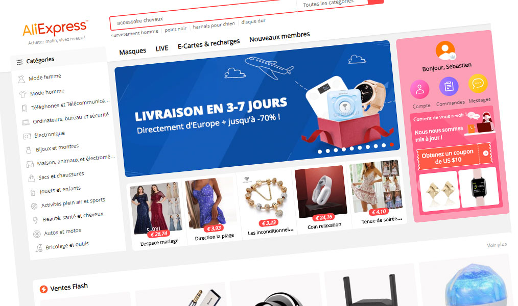 L'immense catalogue Aliexpress.