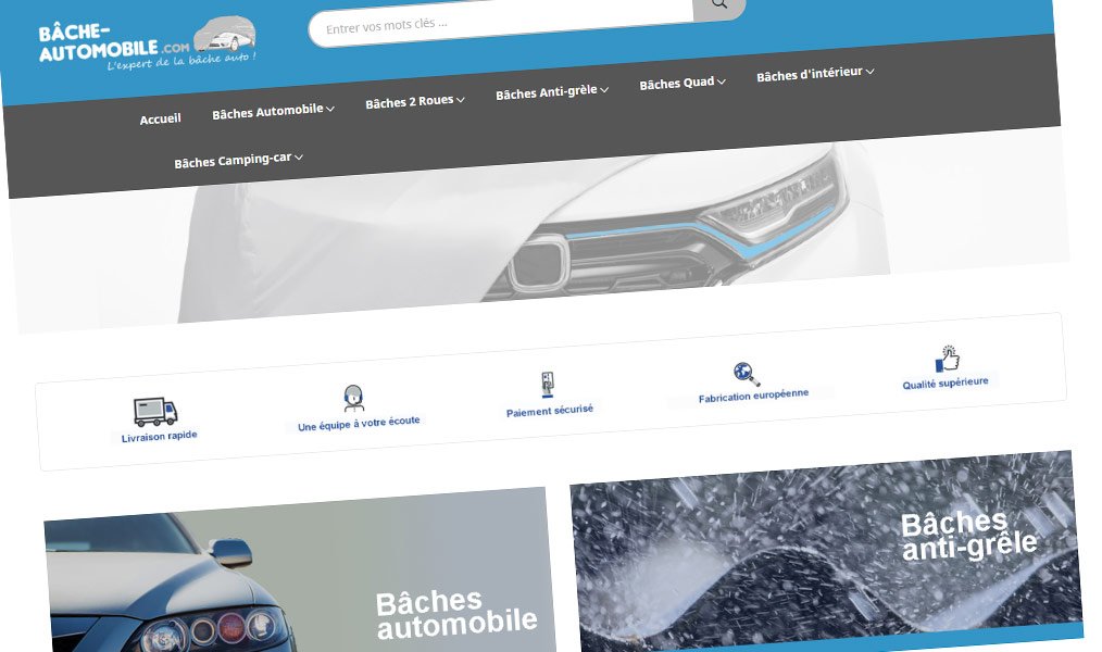La boutique des bâches de protection pour autos, motos et quads.