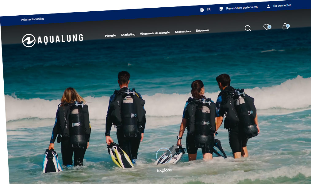 La boutique des équipements de plongée sous-marine.