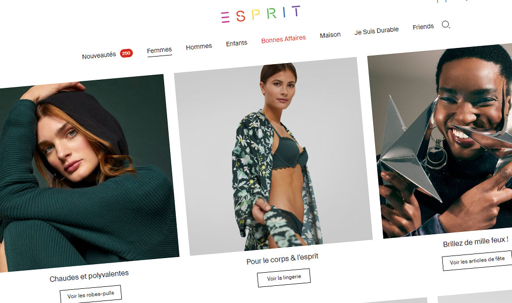La boutique Esprit sur le web.