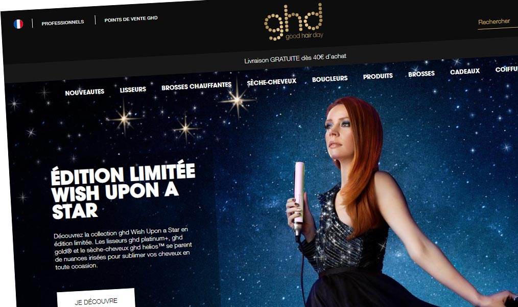 La boutique officielle du lisseur GHD.