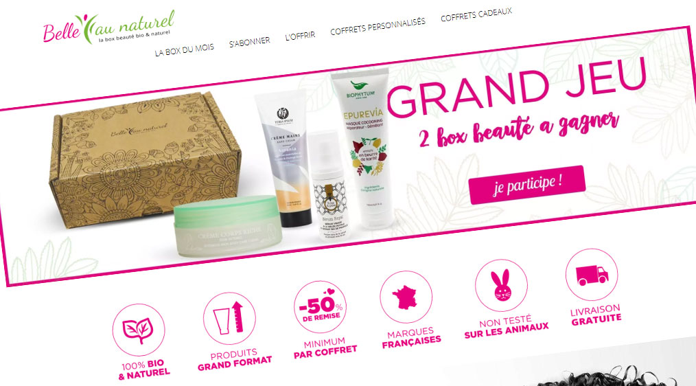 La box beauté de produits bio et naturels.