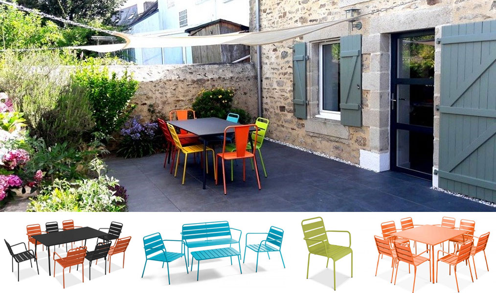 La gamme de mobilier de jardin coloré Palavas