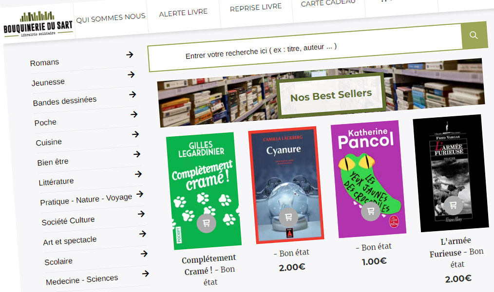 La librairie solidaire des livres d'occasion.
