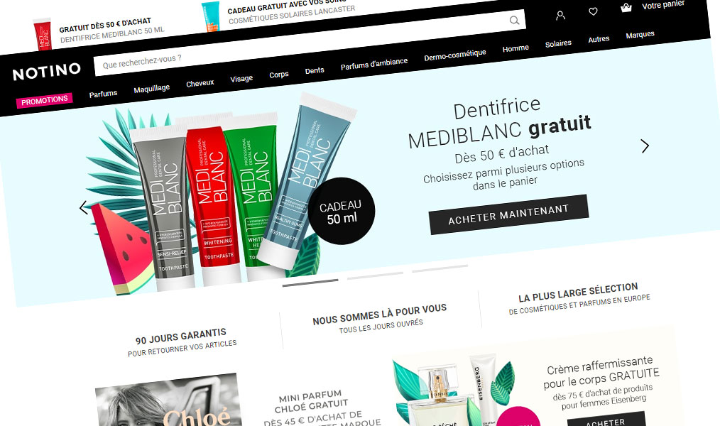 La parfumerie Notino.