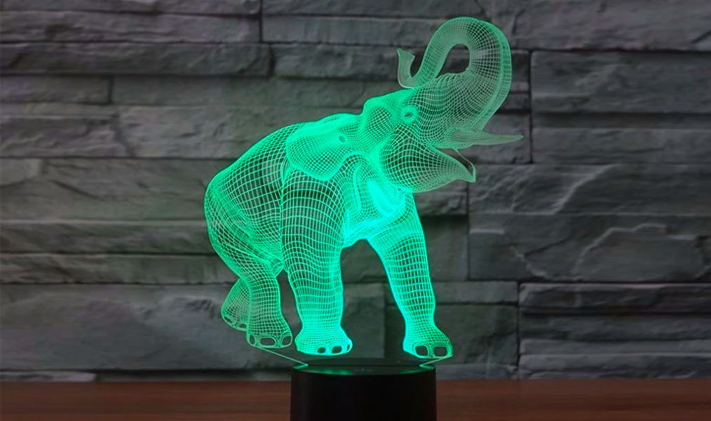 Lampe 3D - Éléphant