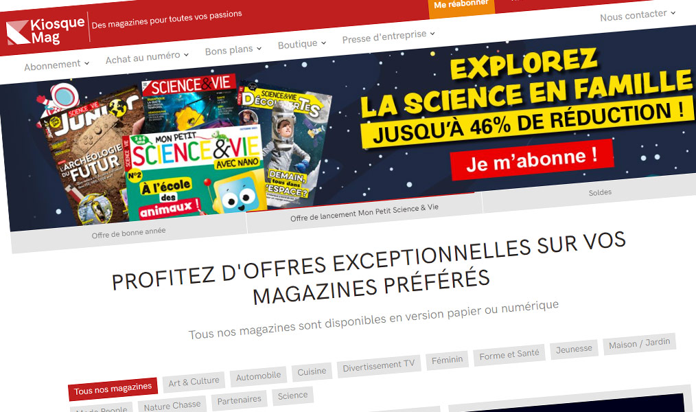 Le kiosque des magazines de toutes les passions.