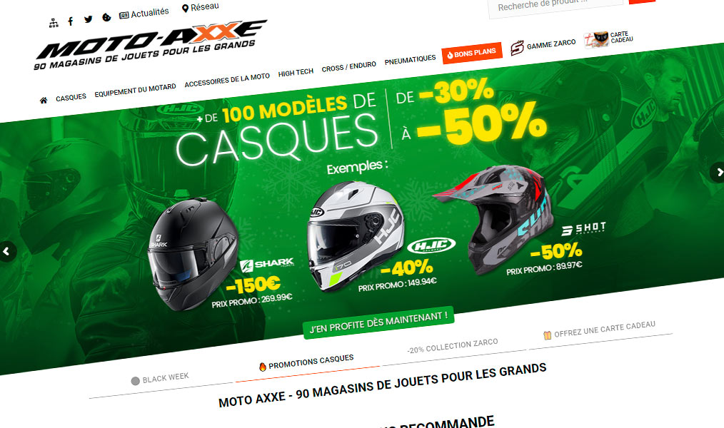 Le spécialiste des équipements motard, moto, scooter et quad.