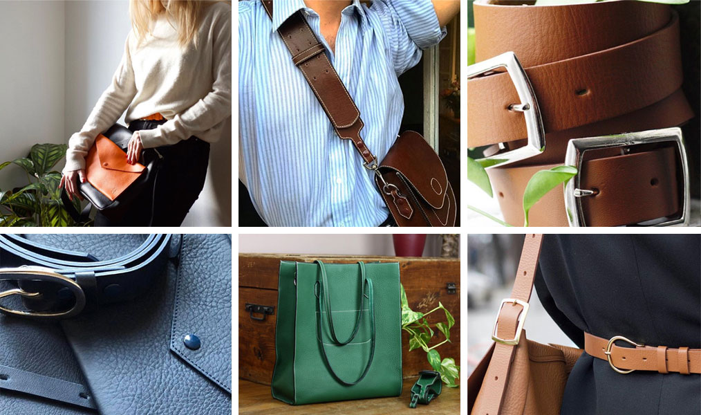 Les accessoires de mode en cuir Le cuir est dans le pré.