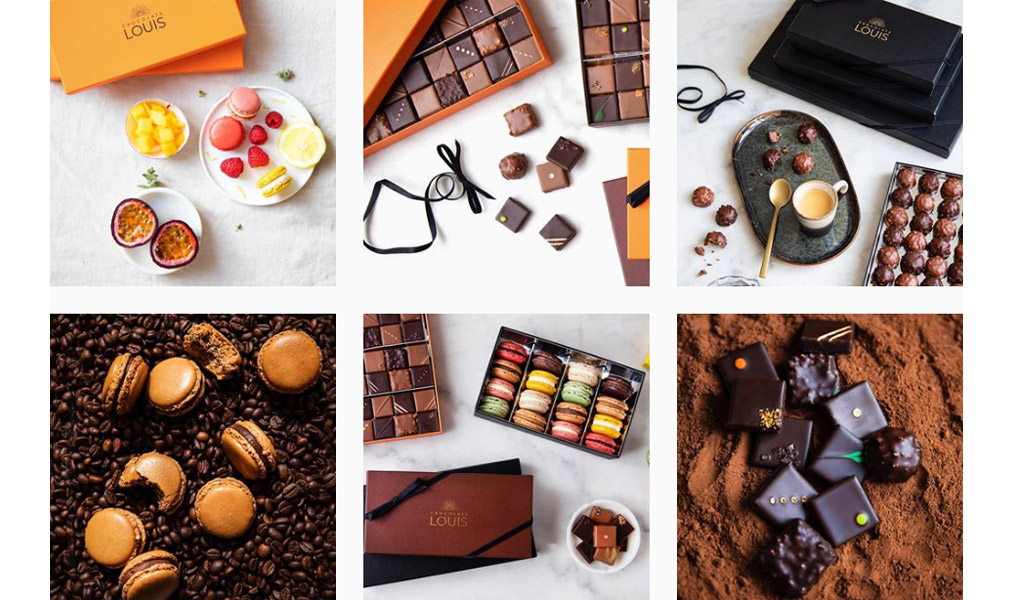 Les macarons, pâtes de fruits et chocolats de Chocolats Louis.