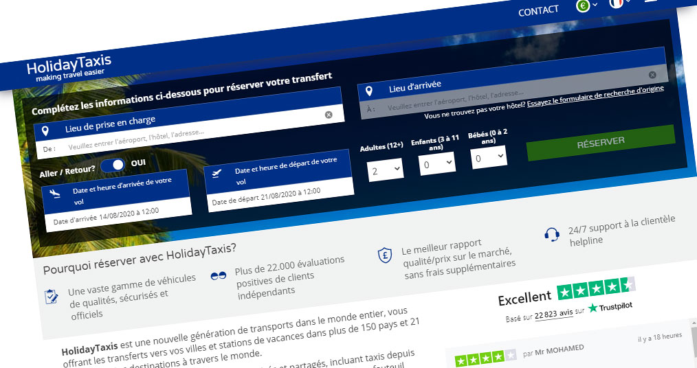 Les transferts d'aéroport avec HolidayTaxis.