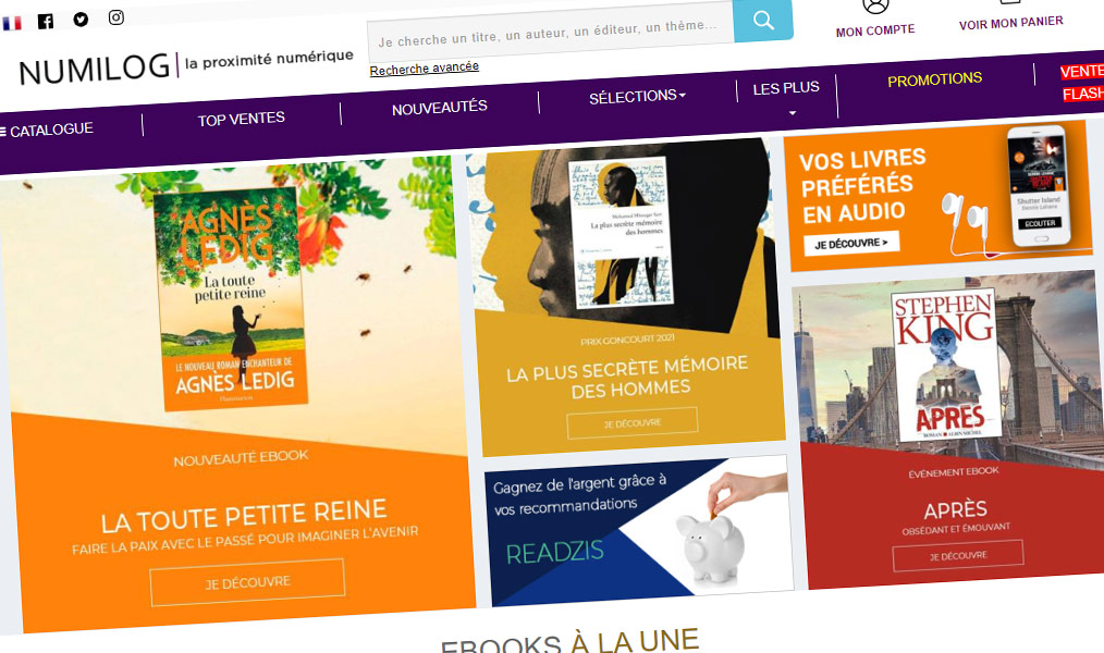 Libraire numérique, ebooks et livres audio.