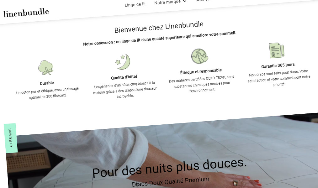 Linge de lit premium.