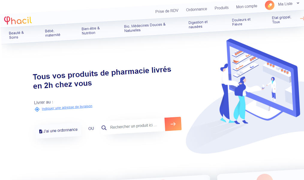 Livraison de produits de pharmacie.