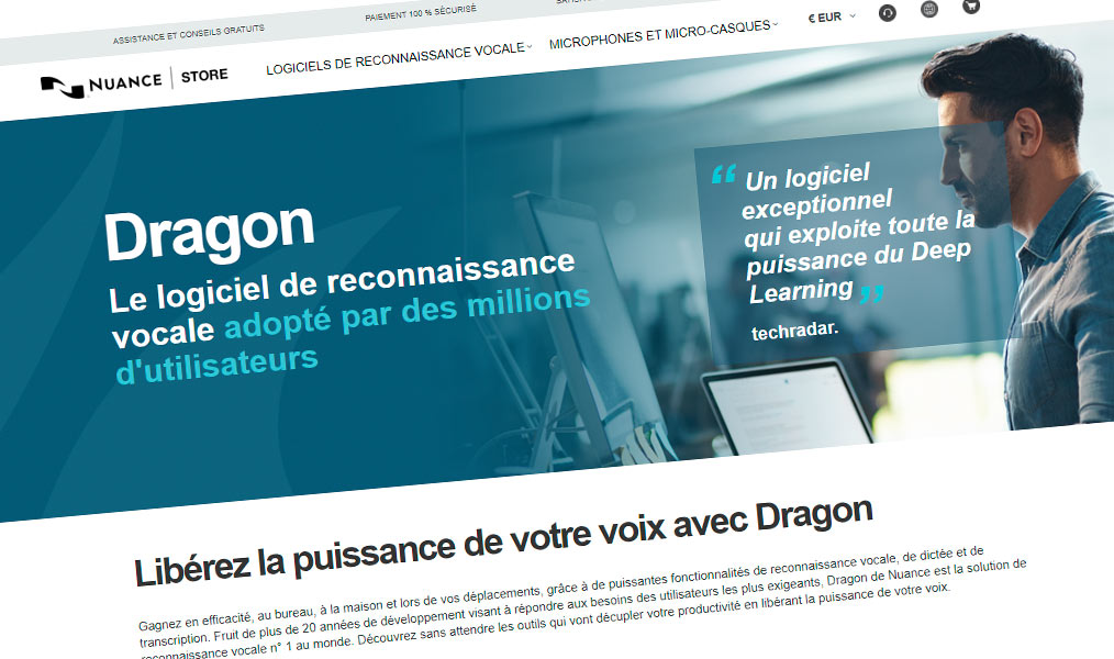 Logiciel de reconnaissance vocal Dragon.