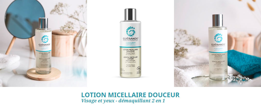 La lotion micellaire douceur Guérande Cosmetics.