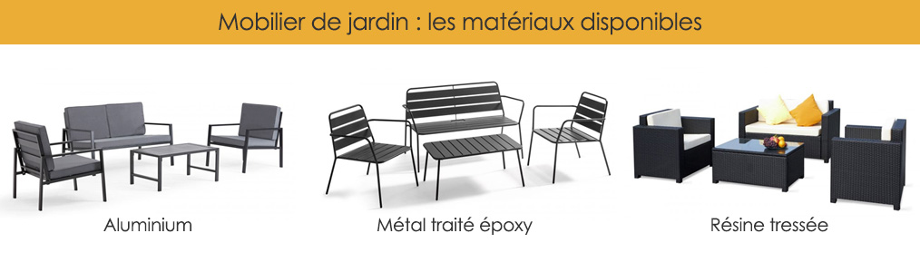 Mobilier de jardin : les matériaux disponibles.