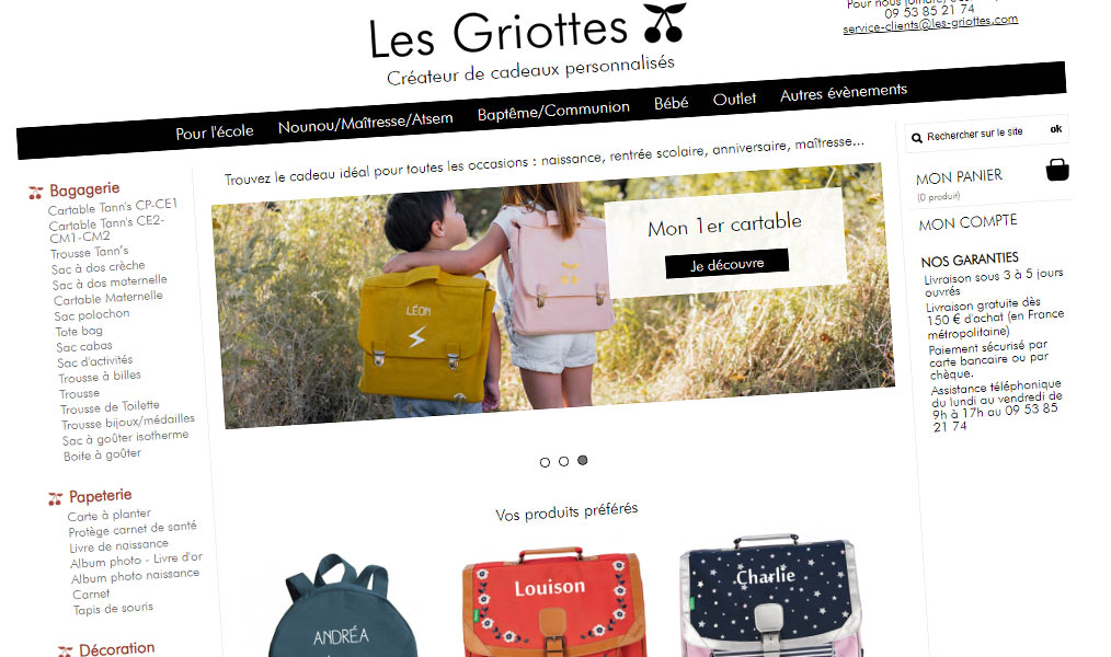 Objets personnalisés pour enfants du bébé à l'écolier.