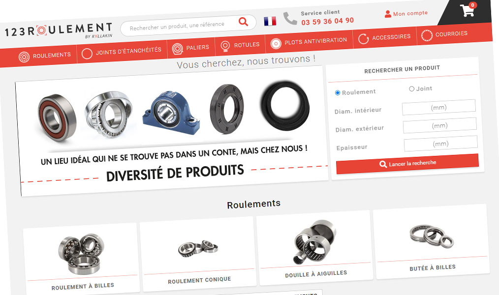 Page d'accueil du site 123Roulement.