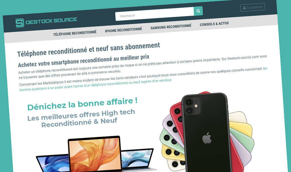 Page d'accueil Destock Source.