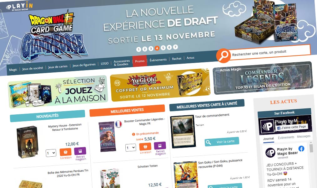 Page d'accueil du site Magic Bazar.