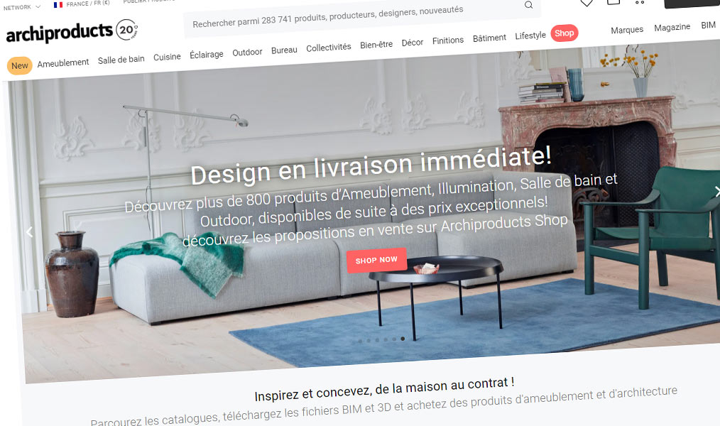 Place de mobilier et décoration de designers.