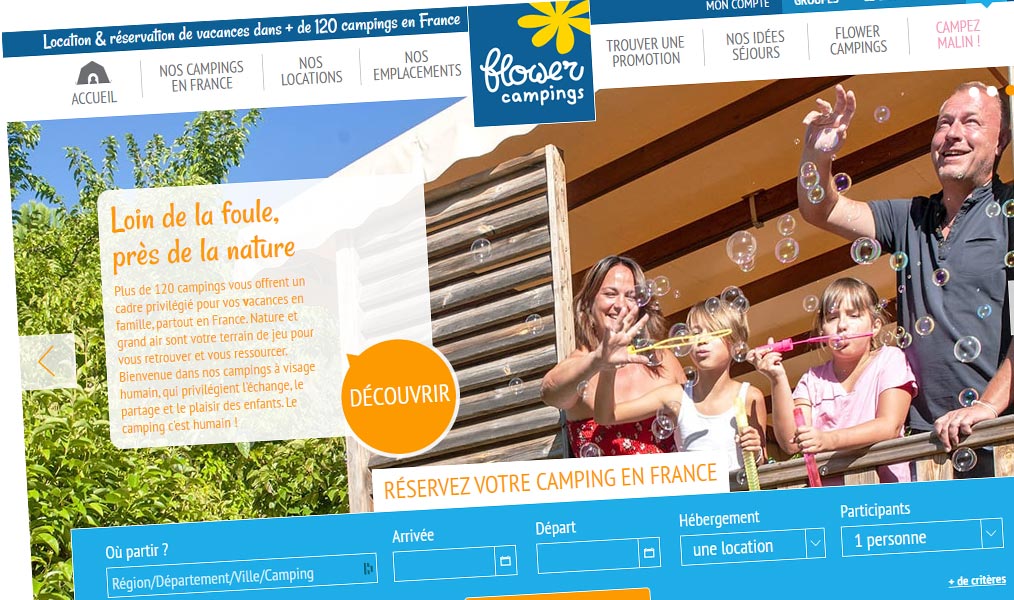 Plus de 100 campings Flower Camping en France.