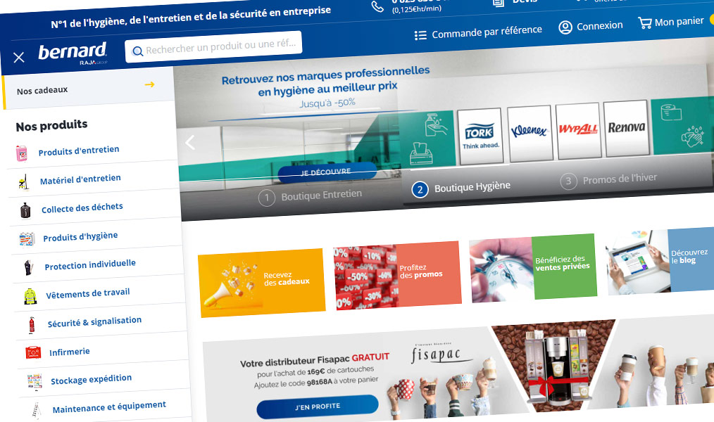 Produits d'entretien et d'hygiène pour entreprises.