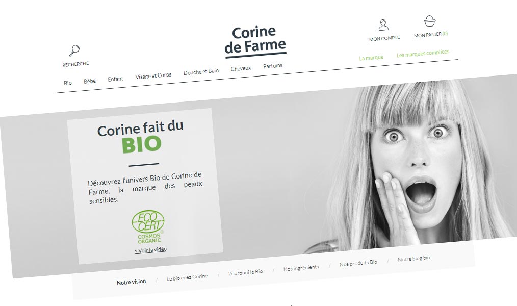 Produits de beauté et cosmétiques Corine de Farme.