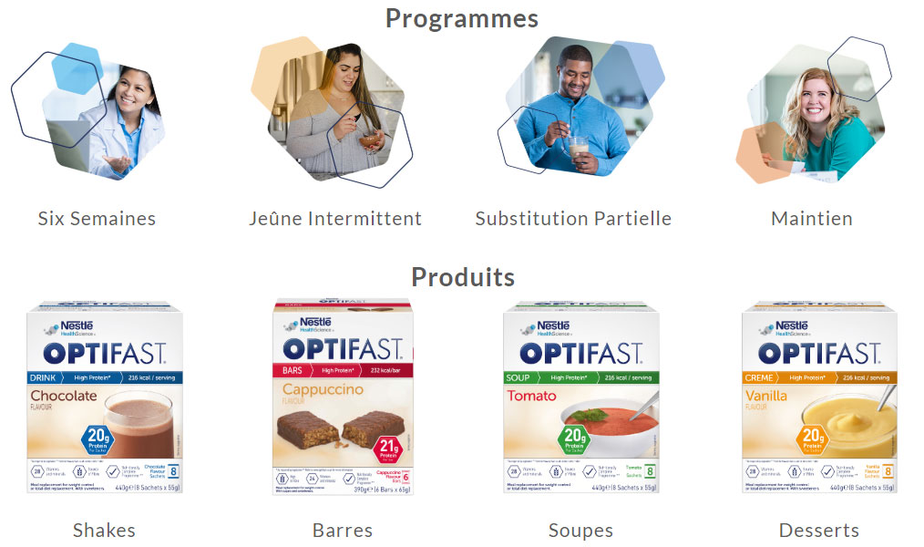Programmes et produits du spécialiste nutritionnel Optifast.
