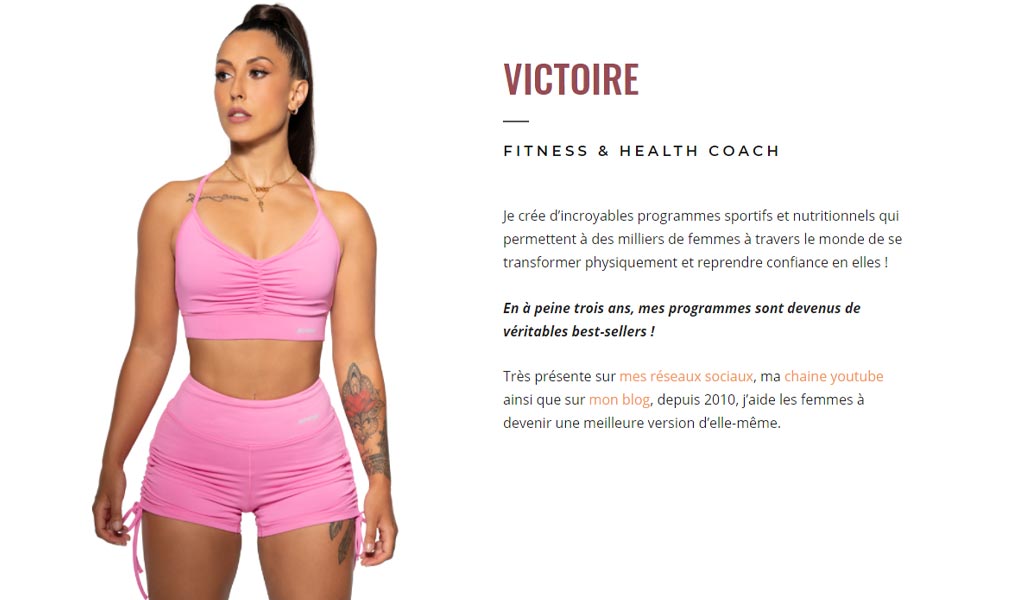Programmes sportifs par la coach Victoire.