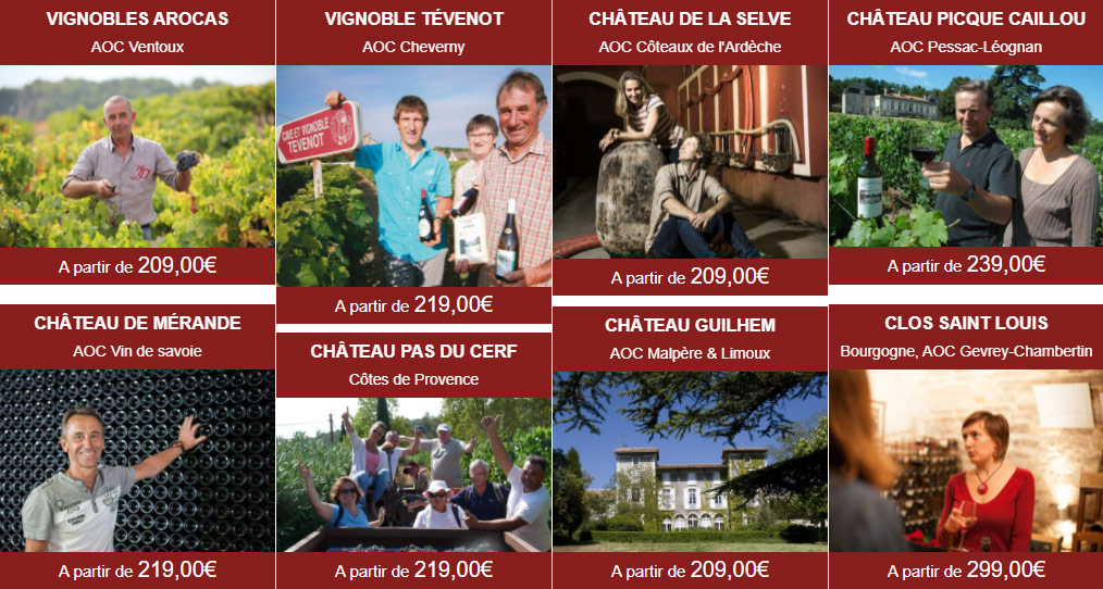 Quelques domaines et châteaux partenaires Covigneron.